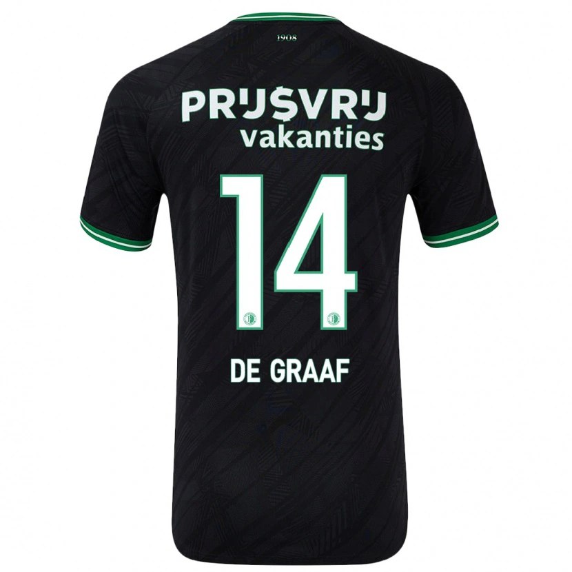 Danxen Men Esmee De Graaf #14 Black Green Away Jersey 2024/25 T-Shirt