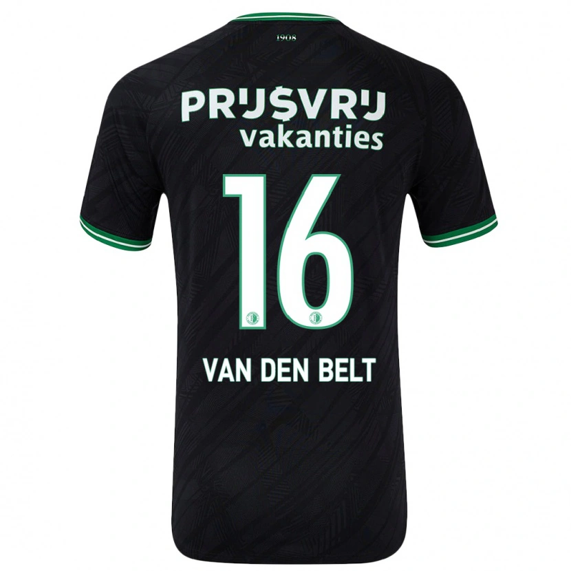 Danxen Men Thomas Van Den Belt #16 Black Green Away Jersey 2024/25 T-Shirt