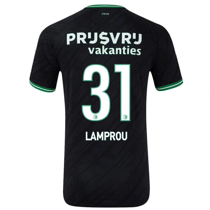 Danxen Men Kostas Lamprou #31 Black Green Away Jersey 2024/25 T-Shirt