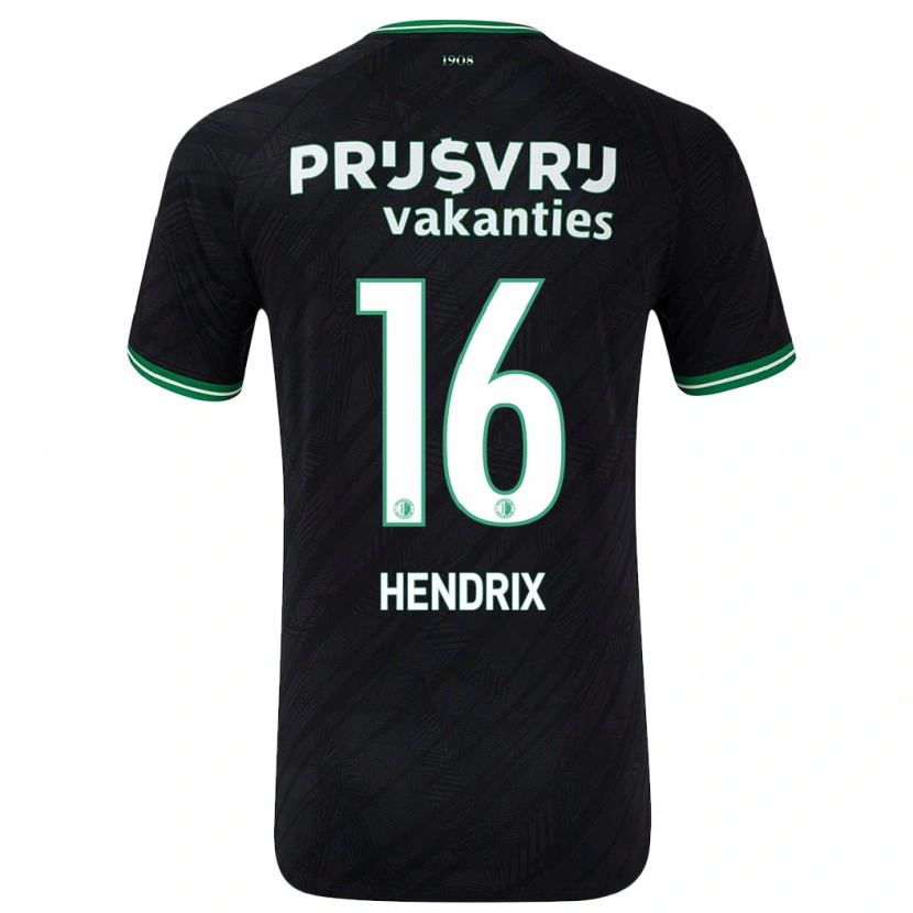 Danxen Men Jorrit Hendrix #16 Black Green Away Jersey 2024/25 T-Shirt