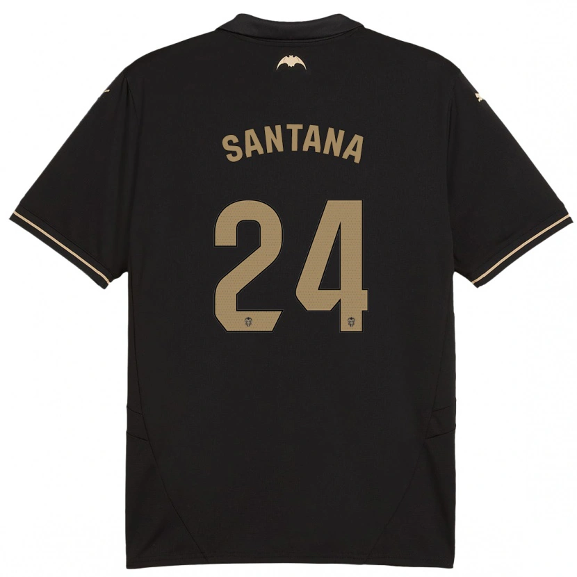 Danxen Men Ismael Santana #24 Black Away Jersey 2024/25 T-Shirt