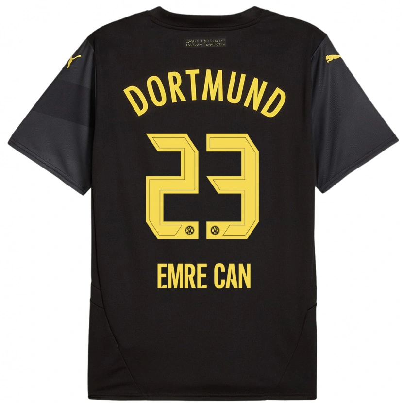 Danxen Men Emre Can #23 Black Yellow Away Jersey 2024/25 T-Shirt