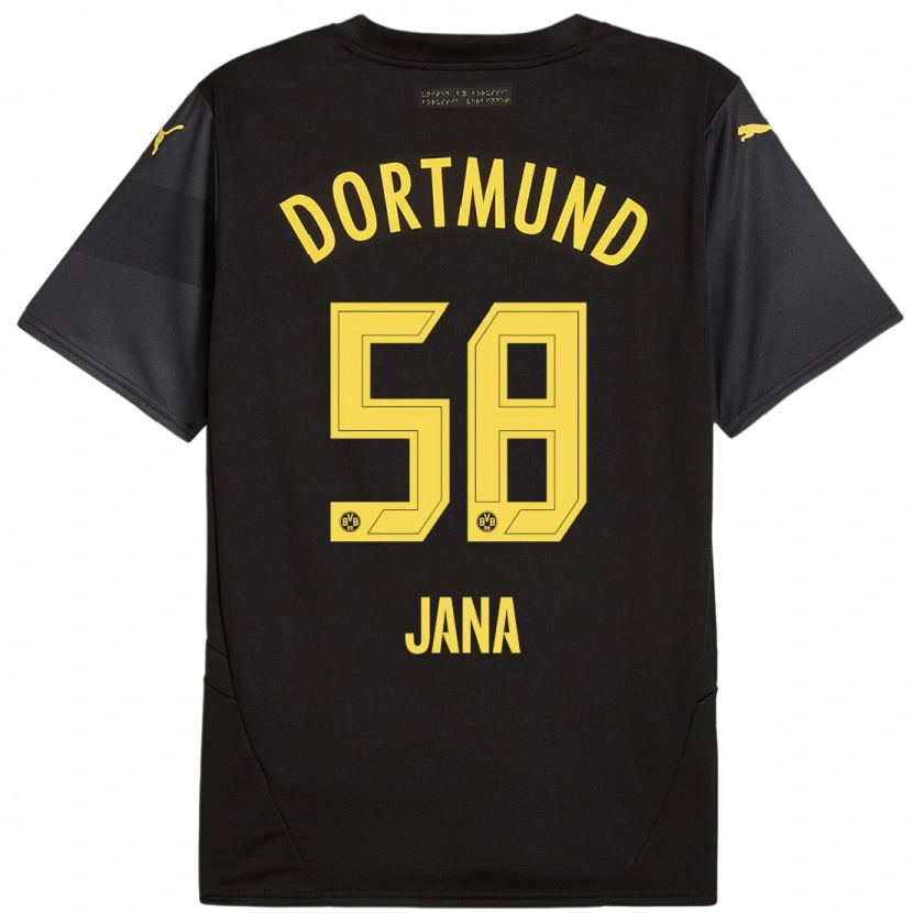 Danxen Men Nordberg Jana #58 Black Yellow Away Jersey 2024/25 T-Shirt