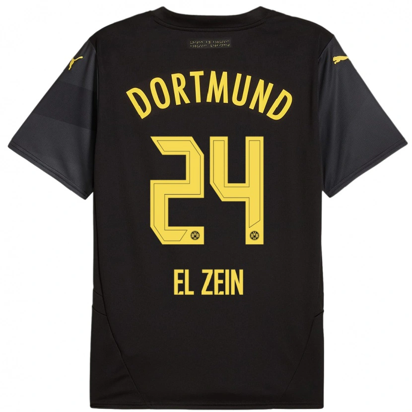 Danxen Men Abu-Bekir Omer El-Zein #24 Black Yellow Away Jersey 2024/25 T-Shirt