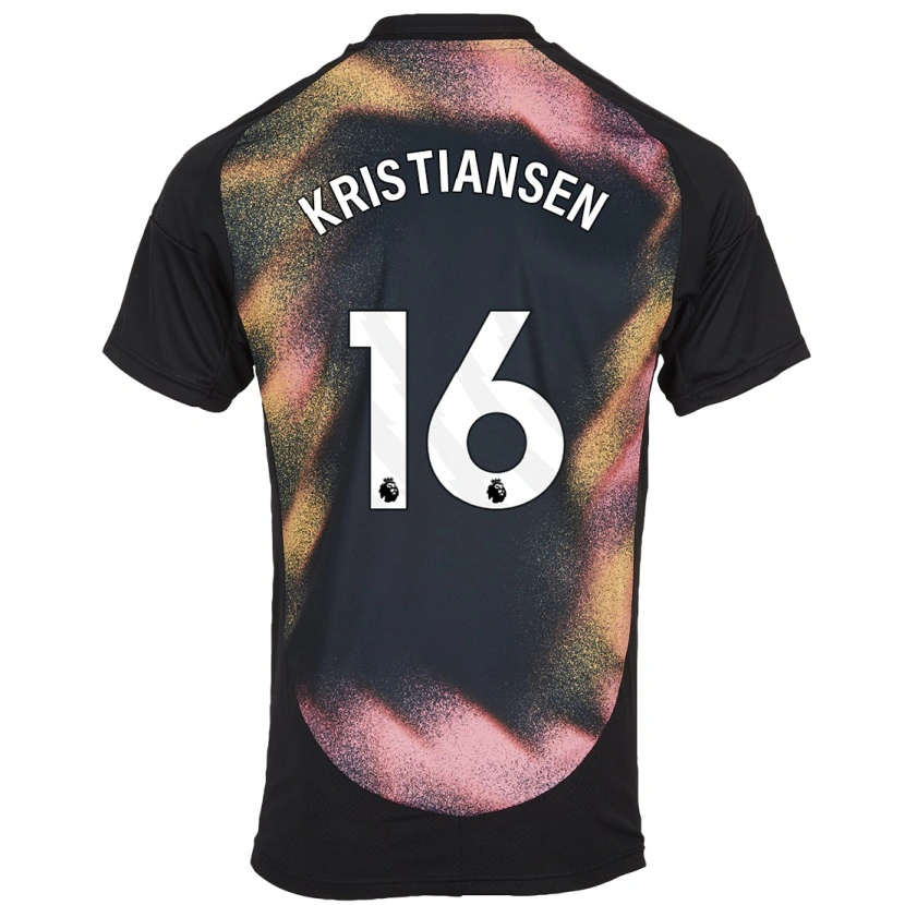 Danxen Men Victor Kristiansen #16 Black White Away Jersey 2024/25 T-Shirt