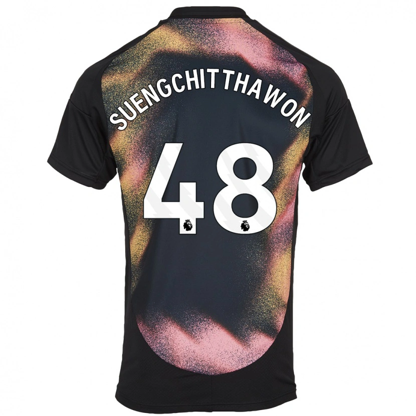 Danxen Men Thanawat Suengchitthawon #48 Black White Away Jersey 2024/25 T-Shirt