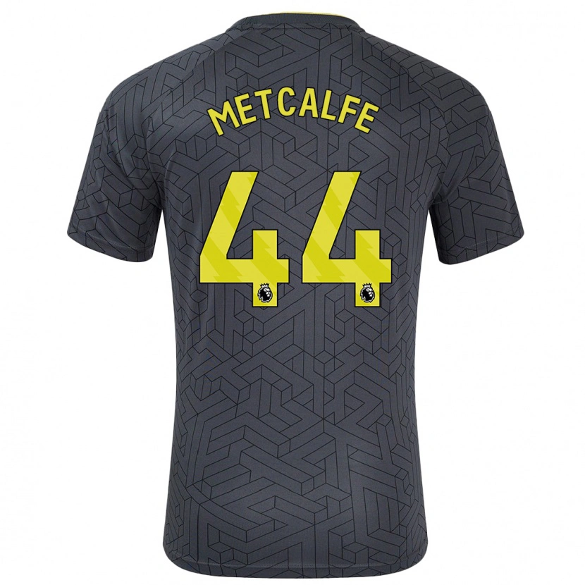 Danxen Men Jenson Metcalfe #44 Black Yellow Away Jersey 2024/25 T-Shirt