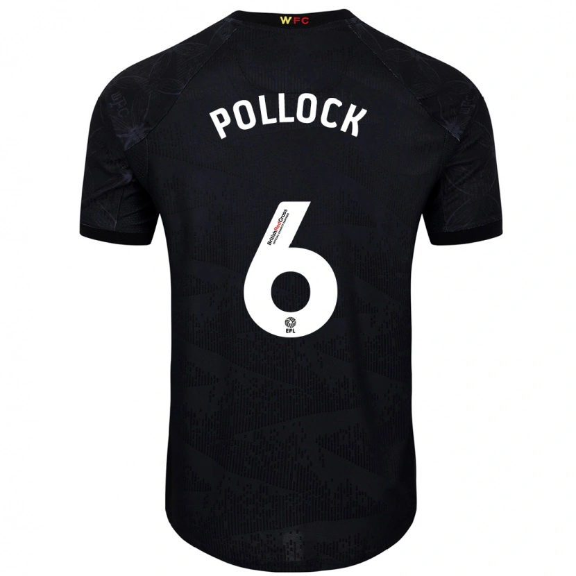 Danxen Men Mattie Pollock #6 Black White Away Jersey 2024/25 T-Shirt