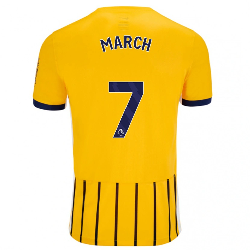 Danxen Men Solly March #7 Gold Blue Pinstripes Away Jersey 2024/25 T-Shirt