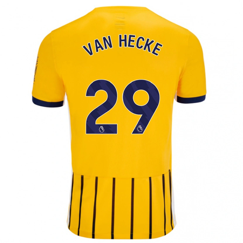 Danxen Men Jan Paul Van Hecke #29 Gold Blue Pinstripes Away Jersey 2024/25 T-Shirt