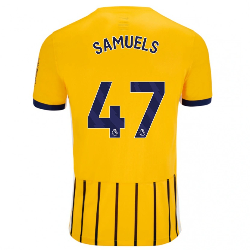 Danxen Men Imari Samuels #47 Gold Blue Pinstripes Away Jersey 2024/25 T-Shirt