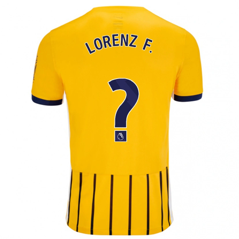 Danxen Men Lorenz Ferdinand #0 Gold Blue Pinstripes Away Jersey 2024/25 T-Shirt