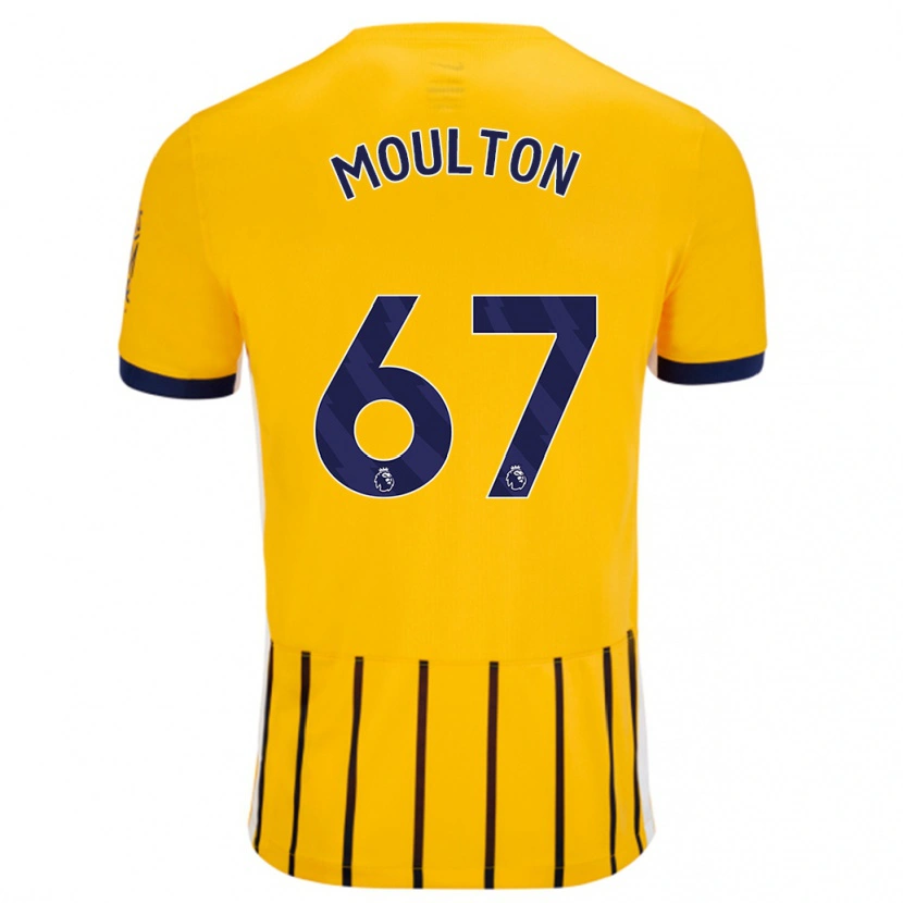 Danxen Men Remiero Moulton #67 Gold Blue Pinstripes Away Jersey 2024/25 T-Shirt