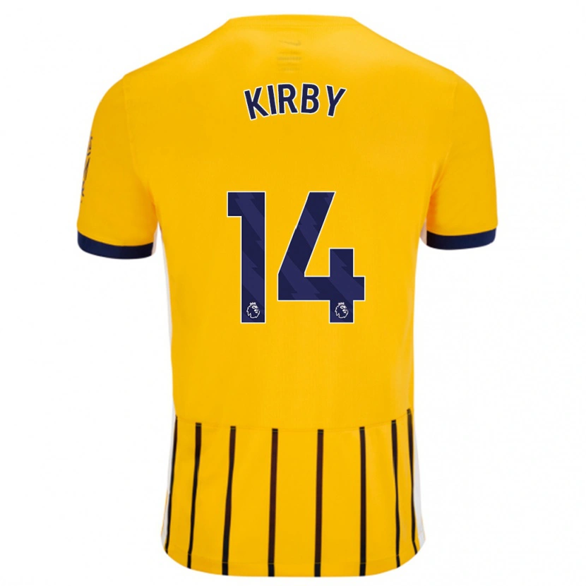 Danxen Men Fran Kirby #14 Gold Blue Pinstripes Away Jersey 2024/25 T-Shirt