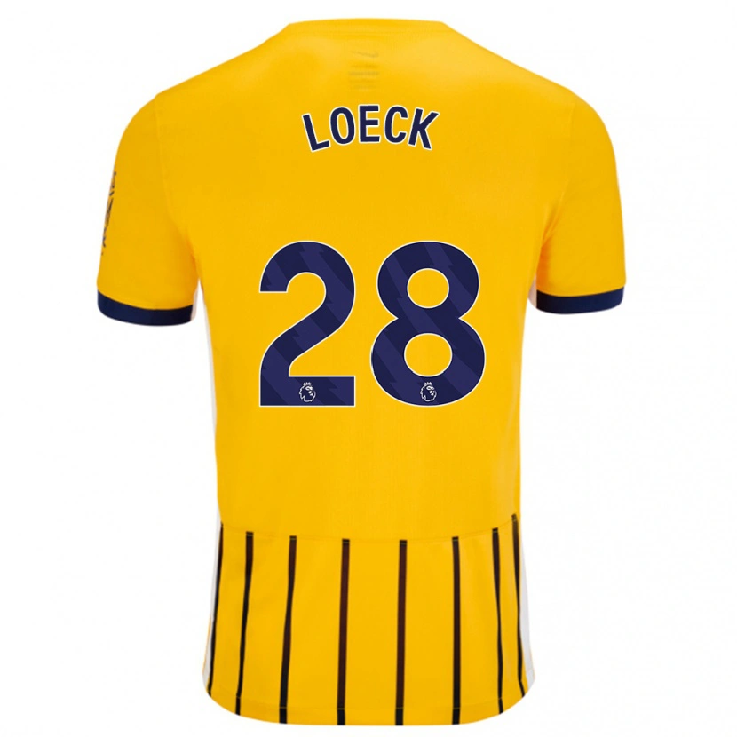 Danxen Men Melina Loeck #28 Gold Blue Pinstripes Away Jersey 2024/25 T-Shirt