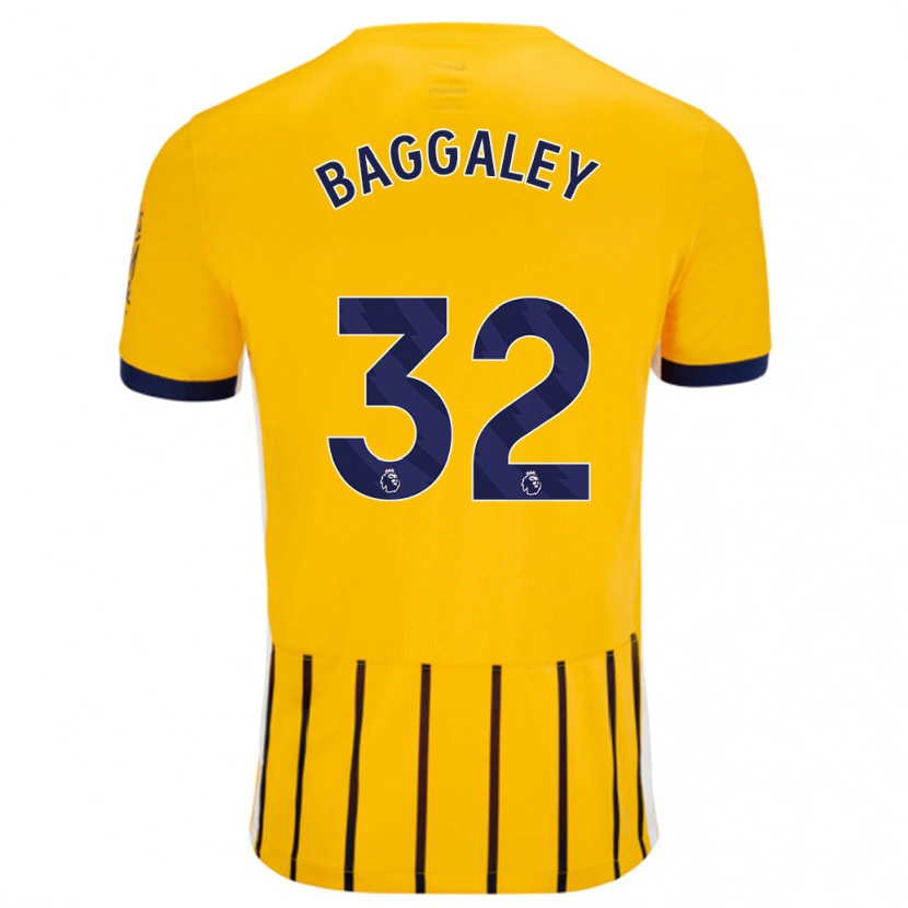 Danxen Men Sophie Baggaley #32 Gold Blue Pinstripes Away Jersey 2024/25 T-Shirt