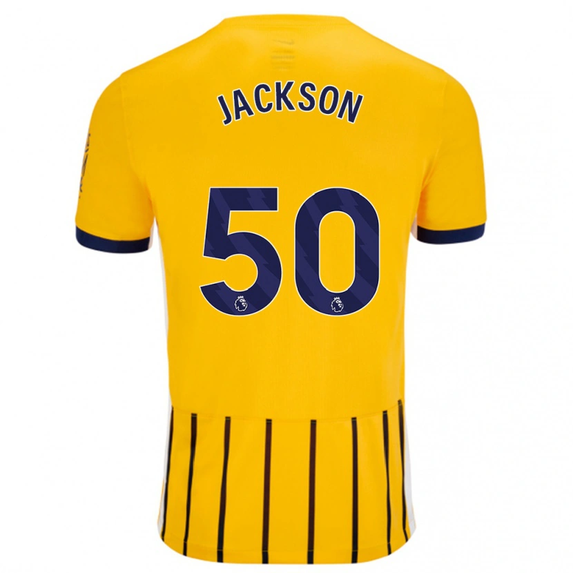 Danxen Men Ben Jackson #50 Gold Blue Pinstripes Away Jersey 2024/25 T-Shirt