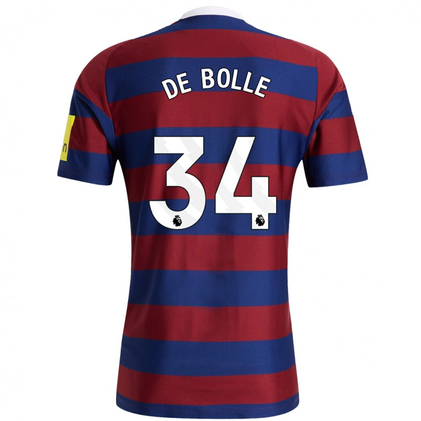 Danxen Men Lucas De Bolle #34 Burgundy Navy Blue Away Jersey 2024/25 T-Shirt