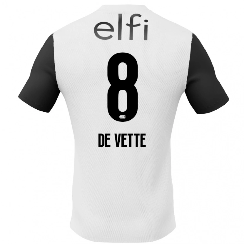 Danxen Men Manique De Vette #8 White Black Away Jersey 2024/25 T-Shirt