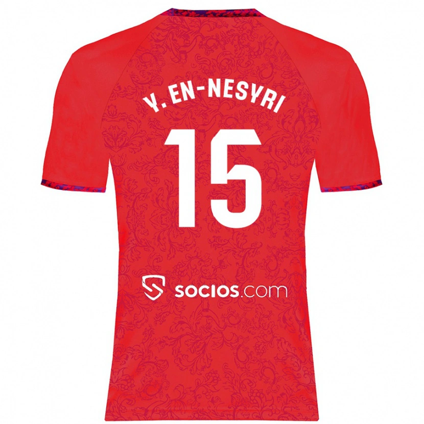 Danxen Men Youssef En-Nesyri #15 Red Away Jersey 2024/25 T-Shirt