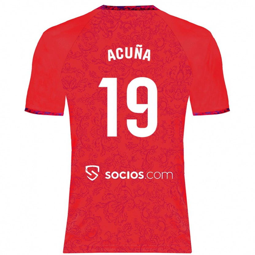 Danxen Men Marcos Acuña #19 Red Away Jersey 2024/25 T-Shirt