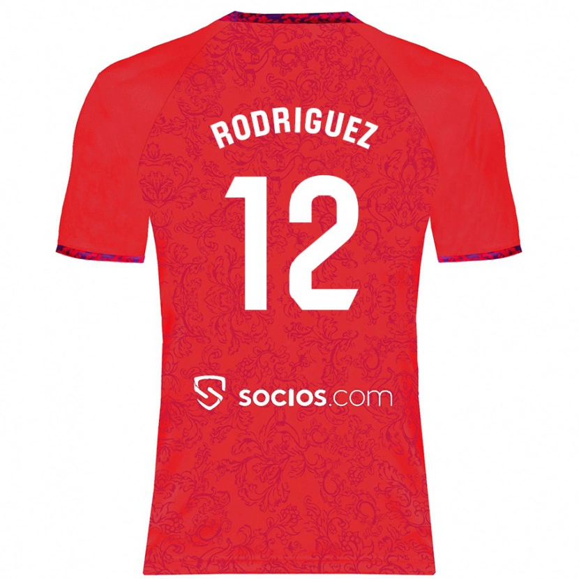 Danxen Men Lucía María Rodríguez Herrero #12 Red Away Jersey 2024/25 T-Shirt