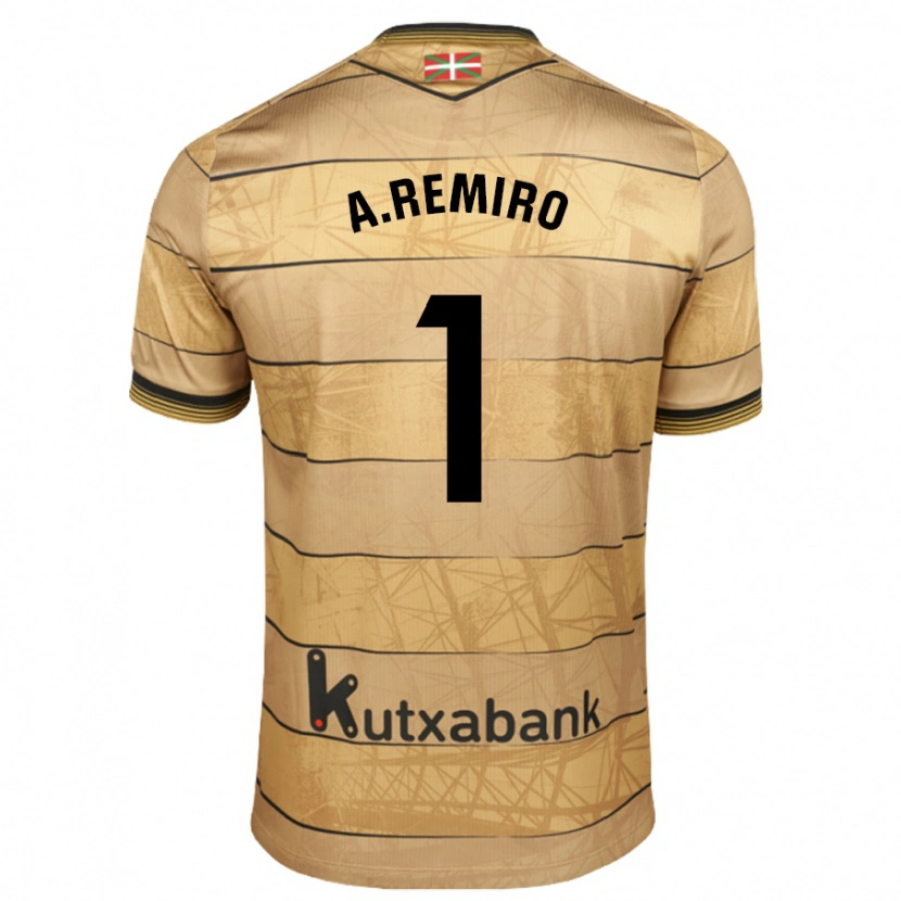 Danxen Men Álex Remiro #1 Brown Away Jersey 2024/25 T-Shirt