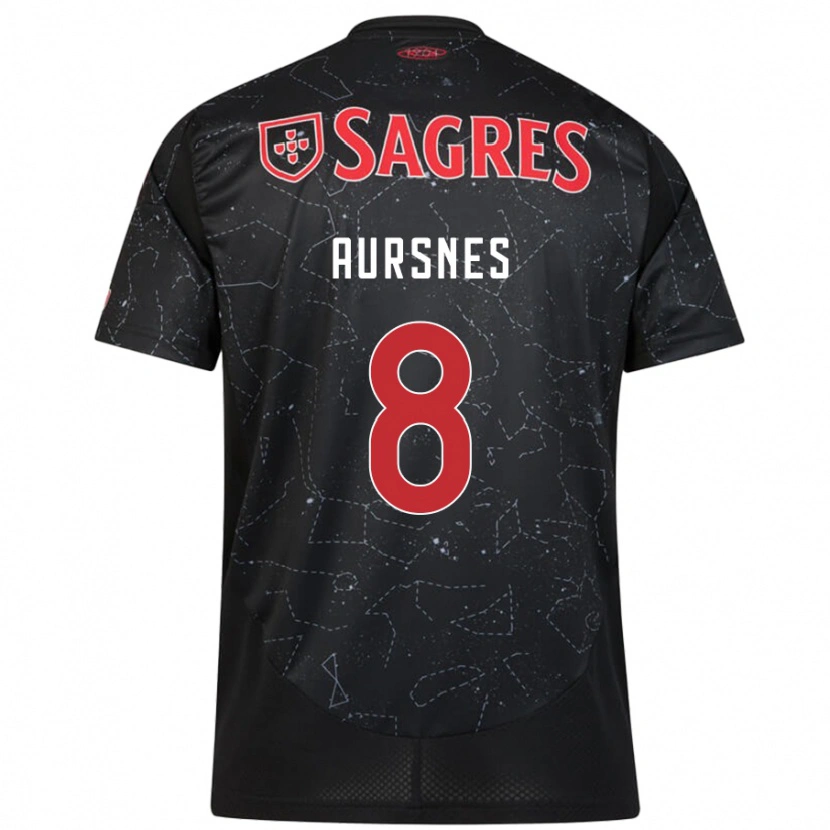 Danxen Men Fredrik Aursnes #8 Black Red Away Jersey 2024/25 T-Shirt