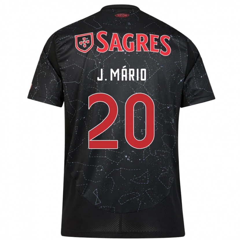 Danxen Men João Mário #20 Black Red Away Jersey 2024/25 T-Shirt