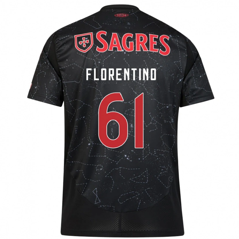 Danxen Men Florentino #61 Black Red Away Jersey 2024/25 T-Shirt