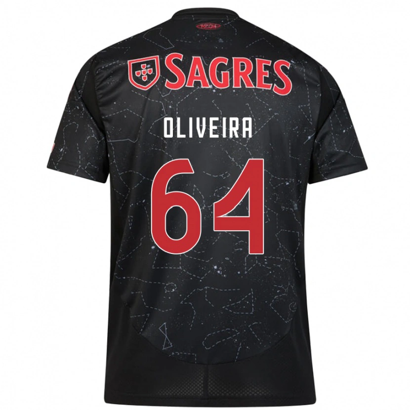 Danxen Men Gonçalo Oliveira #64 Black Red Away Jersey 2024/25 T-Shirt