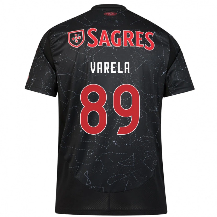 Danxen Men Gustavo Varela #89 Black Red Away Jersey 2024/25 T-Shirt