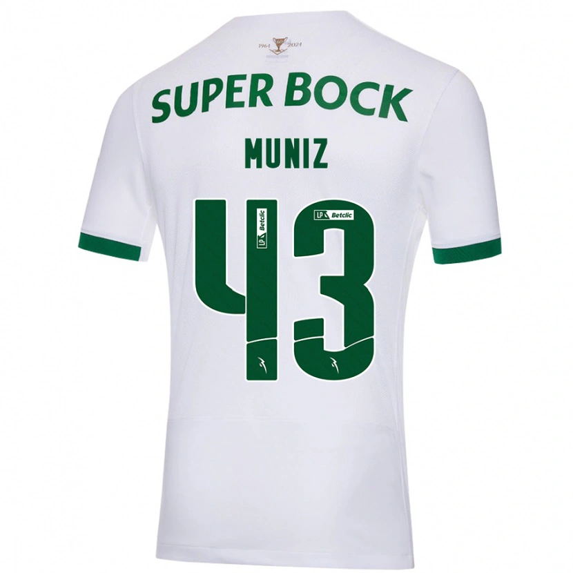 Danxen Men João Muniz #43 White Green Away Jersey 2024/25 T-Shirt