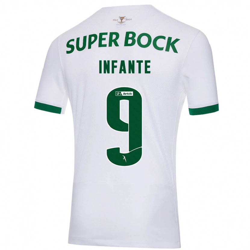 Danxen Men João Infante #9 White Green Away Jersey 2024/25 T-Shirt