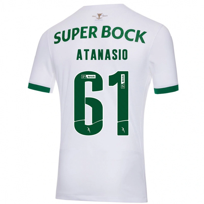 Danxen Men Atanásio #61 White Green Away Jersey 2024/25 T-Shirt