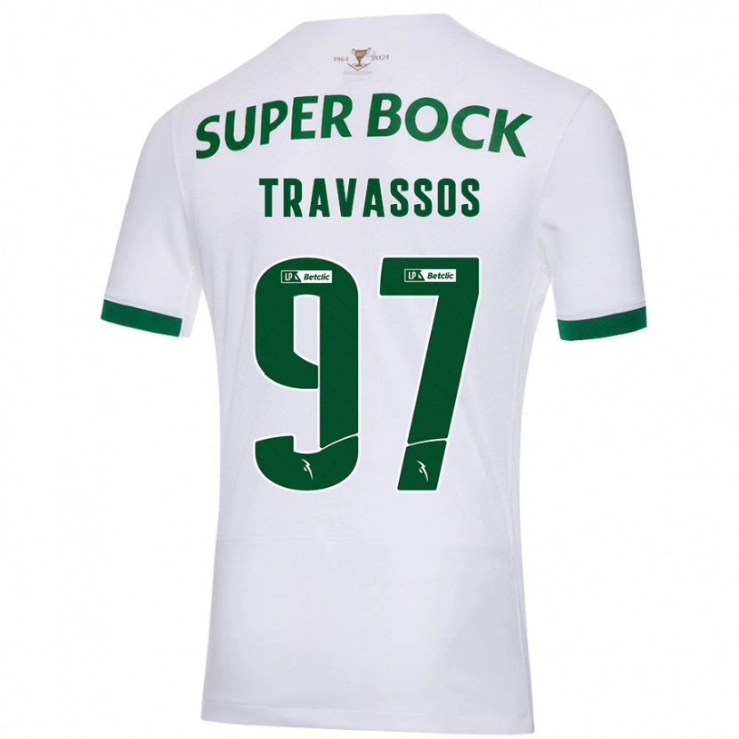 Danxen Men Travassos #97 White Green Away Jersey 2024/25 T-Shirt