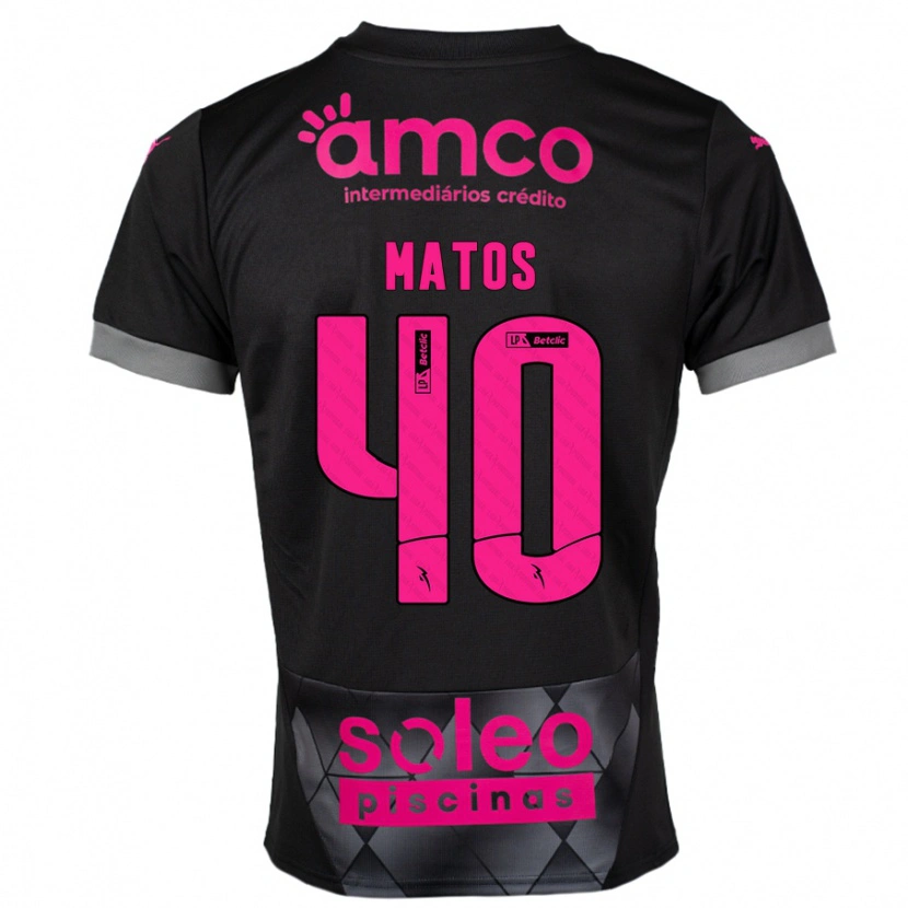 Danxen Men João Matos #40 Black Pink Away Jersey 2024/25 T-Shirt