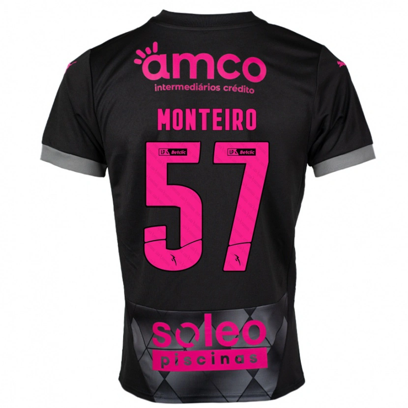 Danxen Men Jordan Monteiro #57 Black Pink Away Jersey 2024/25 T-Shirt