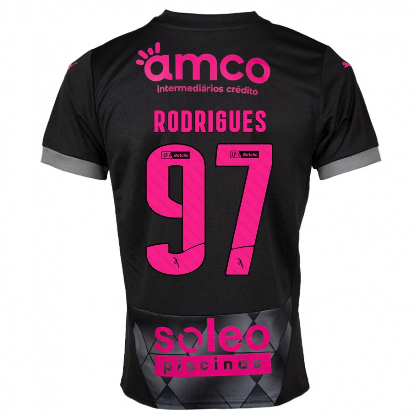 Danxen Men Dinis Rodrigues #97 Black Pink Away Jersey 2024/25 T-Shirt