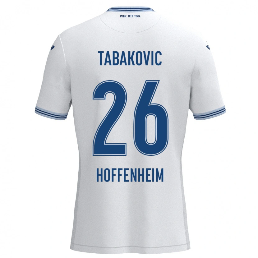 Danxen Men Haris Tabakovic #26 White Blue Away Jersey 2024/25 T-Shirt