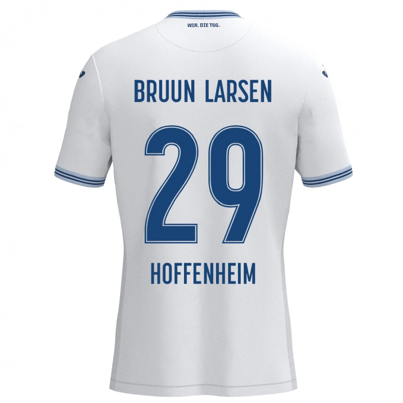 Danxen Men Jacob Bruun Larsen #29 White Blue Away Jersey 2024/25 T-Shirt