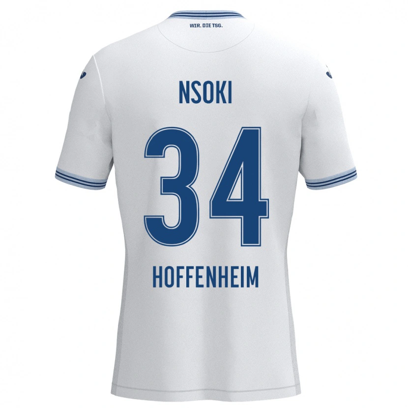 Danxen Men Stanley Nsoki #34 White Blue Away Jersey 2024/25 T-Shirt