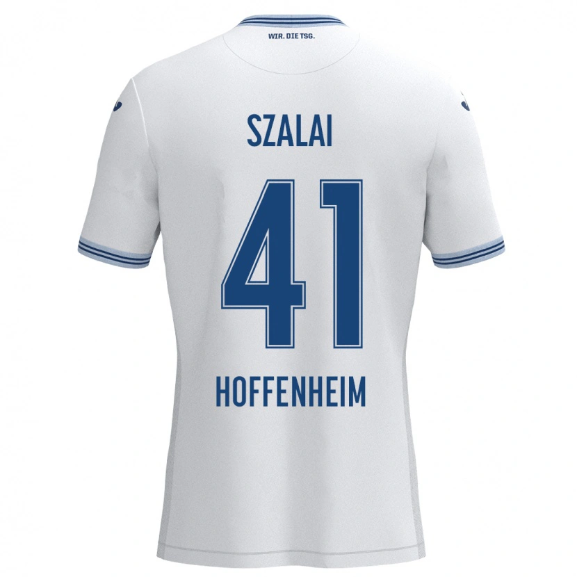 Danxen Men Attila Szalai #41 White Blue Away Jersey 2024/25 T-Shirt