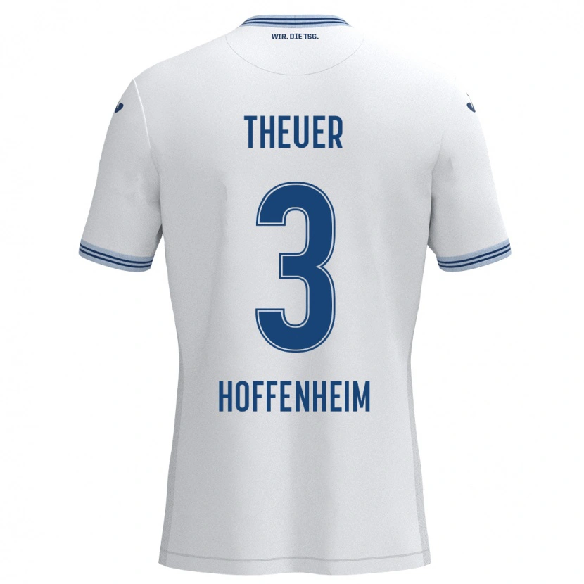 Danxen Men Maximilian Theuer #3 White Blue Away Jersey 2024/25 T-Shirt