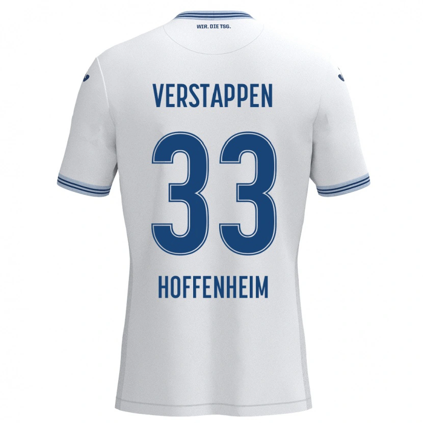 Danxen Men Eric Verstappen #33 White Blue Away Jersey 2024/25 T-Shirt