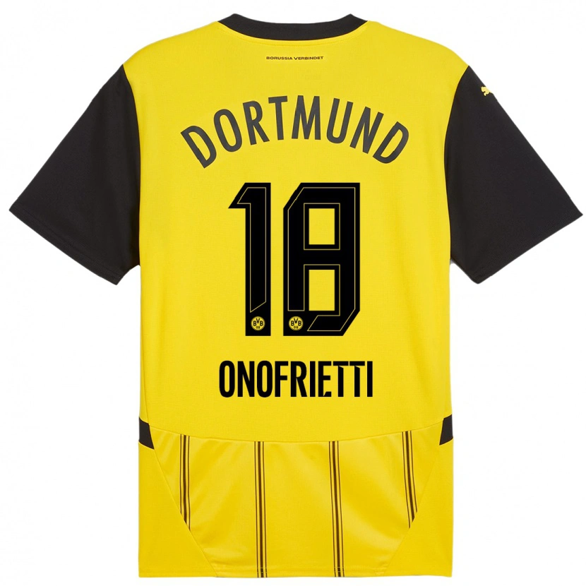 Danxen Women Vincenzo Onofrietti #18 Yellow Black Home Jersey 2024/25 T-Shirt