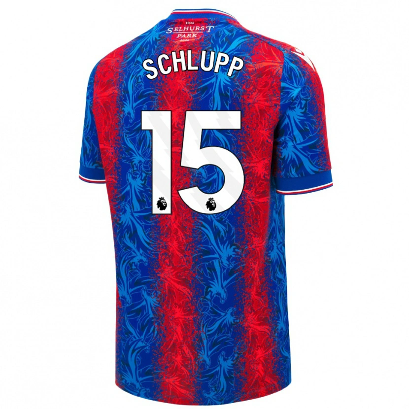 Danxen Women Jeffrey Schlupp #15 Red Blue Stripes Home Jersey 2024/25 T-Shirt