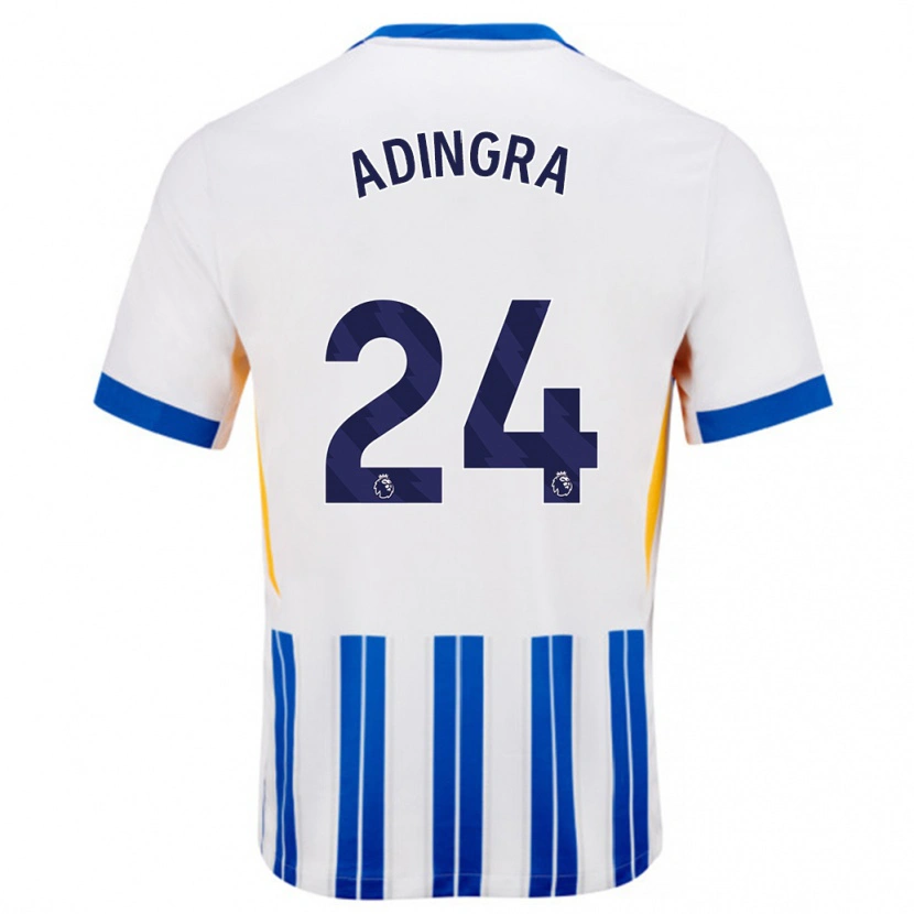 Danxen Women Simon Adingra #24 White Blue Pinstripes Home Jersey 2024/25 T-Shirt