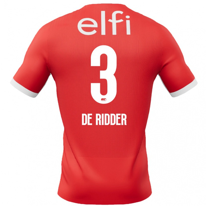 Danxen Women Djoeke De Ridder #3 Red White Home Jersey 2024/25 T-Shirt