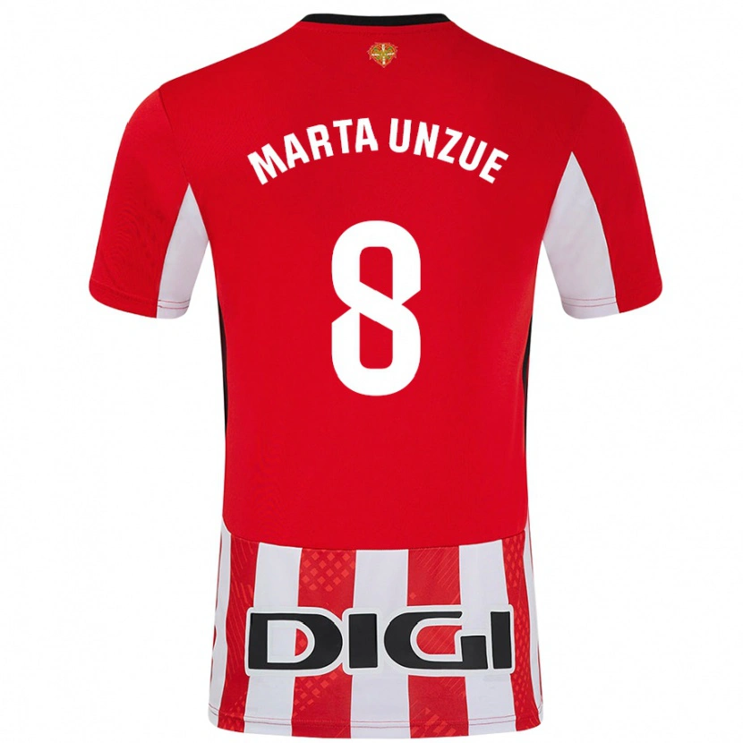 Danxen Women Marta Unzué Urdániz #8 Red White Home Jersey 2024/25 T-Shirt